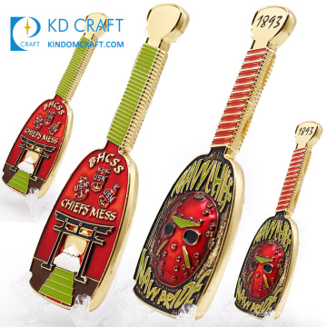 High quality personalized metal stamping 3d guitar shaped soft enamel custom navy chief challenge coin for souvenir